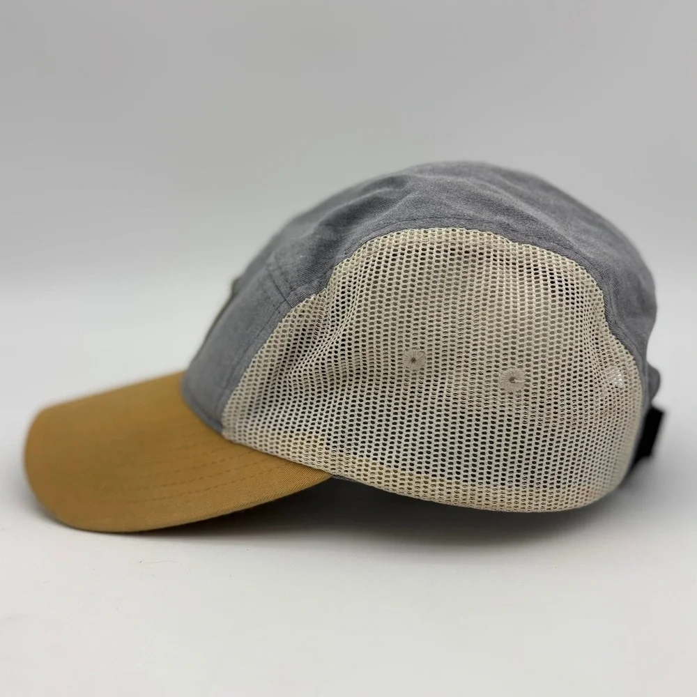 KANAKUK KAMPS Trucker‎ Hat Cap Grey Yellow Strapback 5 Panel Adjustable Patch